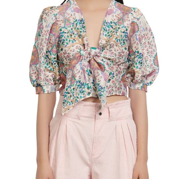 Sandro Iram Linen Blouse Top - Picture 2 of 3